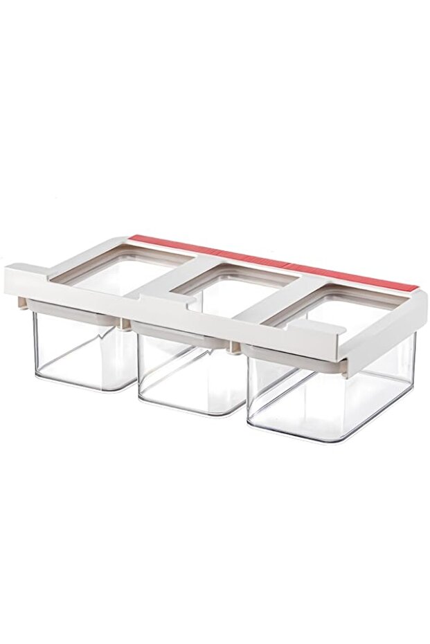 Storage Containers with Rails, Pantry Organizer Set, Sliding Cabinet System for Kitchen Counter, No-Drill Wall Mount for Snacks Spices Dry Goods, Clear Plastic Canisters, 1Pcs