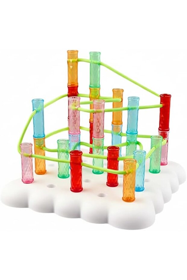 Stacking Toys & Educational Threading Peg Puzzle Game, DIY Double-Player Set for Preschool Problem S