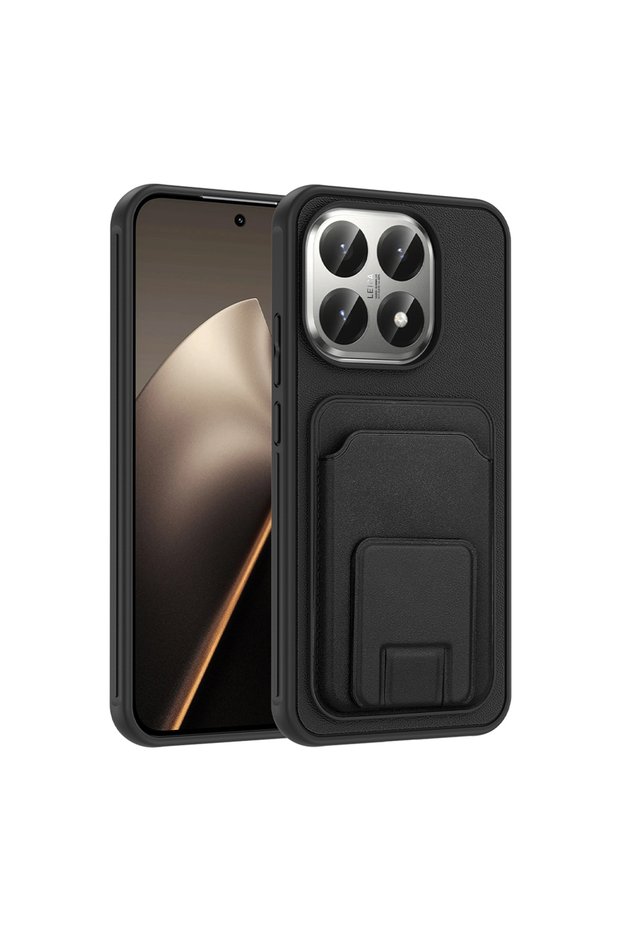 Xiaomi 15t Case with Card Holder and Stand, Camera Raised Silicone