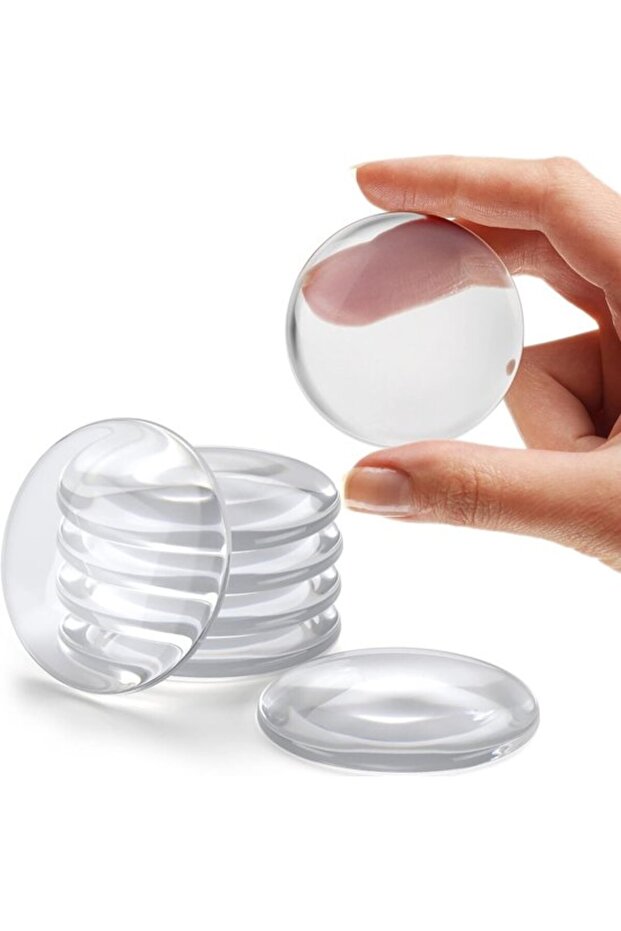 Door handle pads 12pc transparent rubber 4cm diameter self-adhesive.