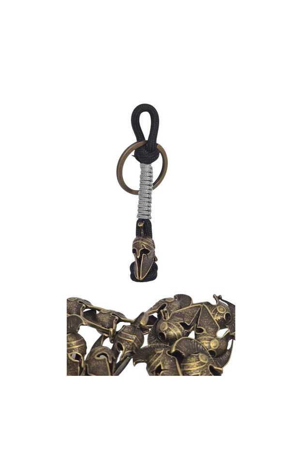 Gladiator Beaded Keychain Gray Knitted
