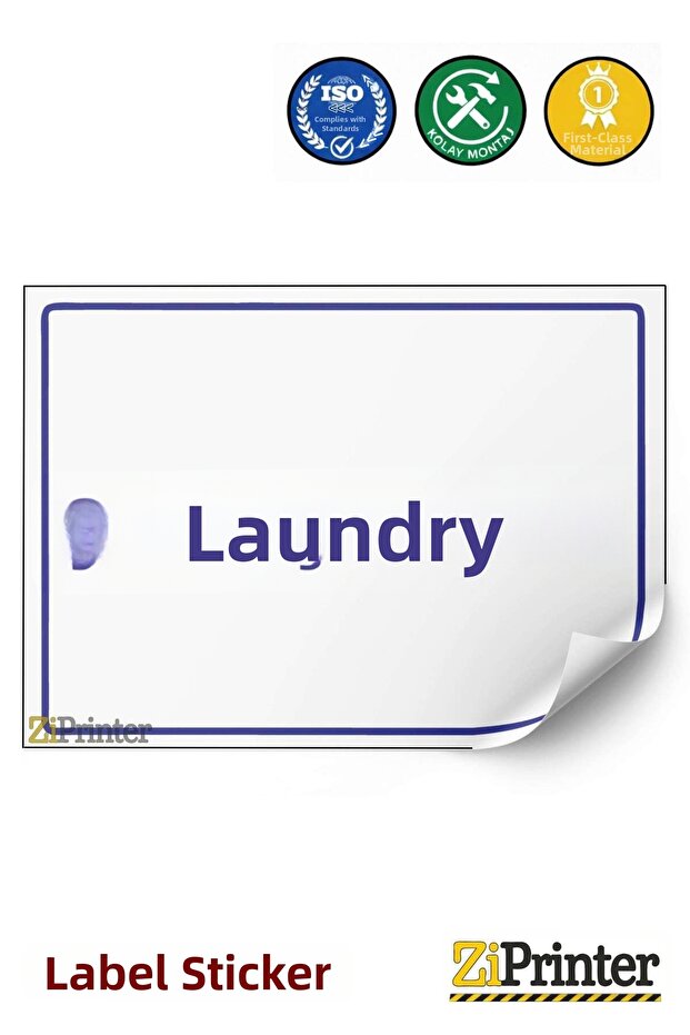 Laundry Isg Warning Sign Sticker 25X35 cm