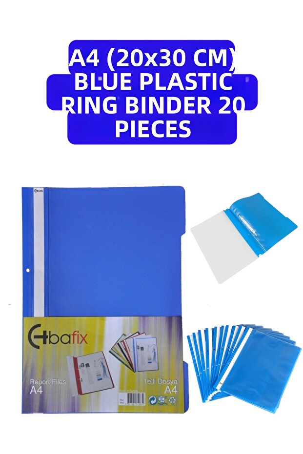A4 (20X30 cm) Blue Plastic Ring Binder 20 Pieces