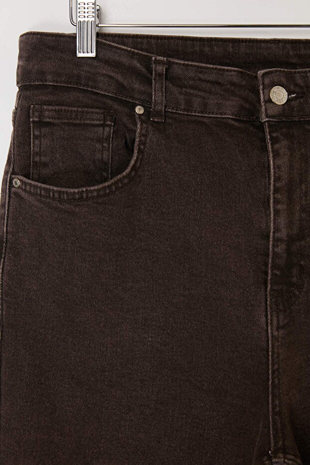 Kahverengi Yüksek Bel Orta Esnek Wide Leg Palazzo Jeans TBBSS26CJ00058 - 6