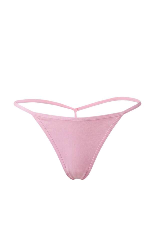 Pembe Büzgülü İp Askılı Külotlu Babydoll/Fantezi Gecelik THMAW26LL00014 - 5