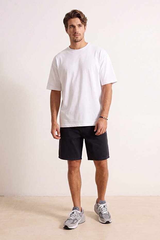 Siyah Regular Fit/Normal Kalıp Kot Şort & Bermuda TMNSS26SR00031 - 2