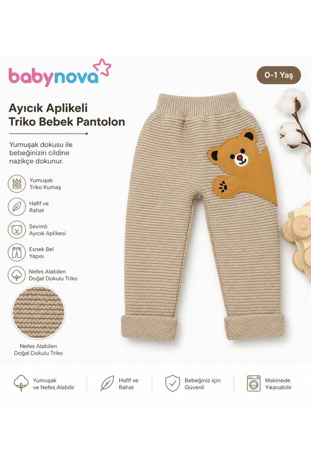 Babynova Bear Embroidered Knitwear Baby & Kids Leggings