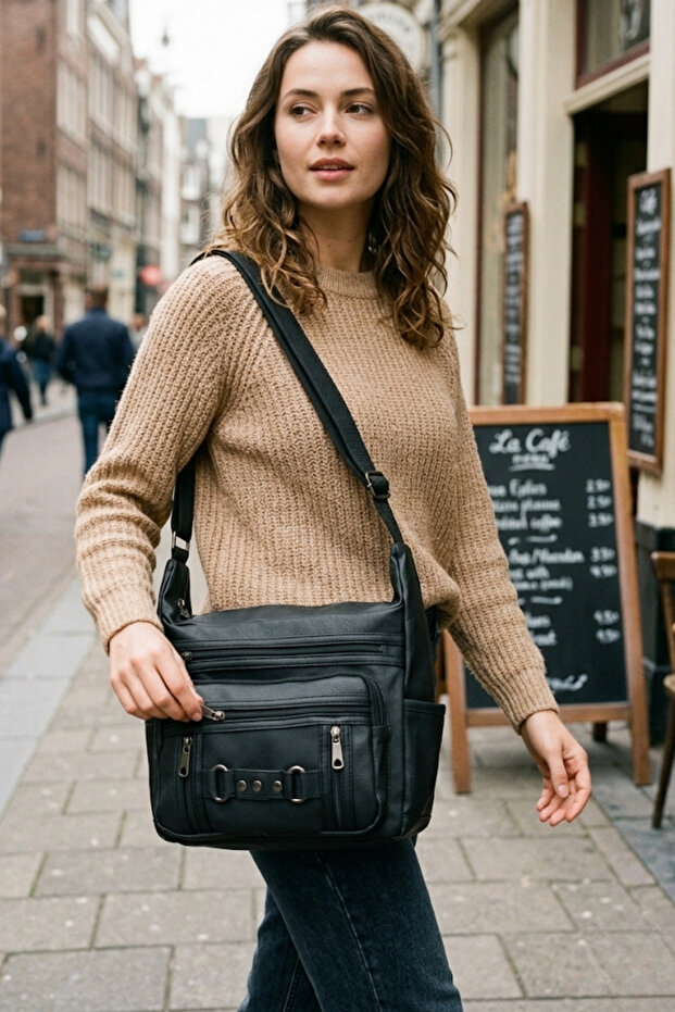 Byhakan Mother Bag Eylül03 Washing Crossbody And Shoulder Bag Black