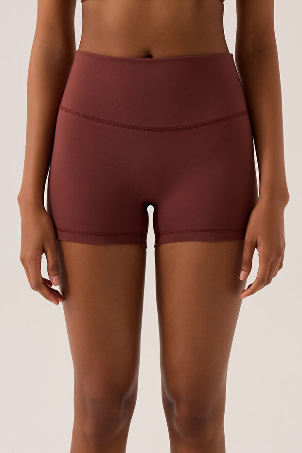 X Ece Bordo High Waist Short Leggings Mono Biker