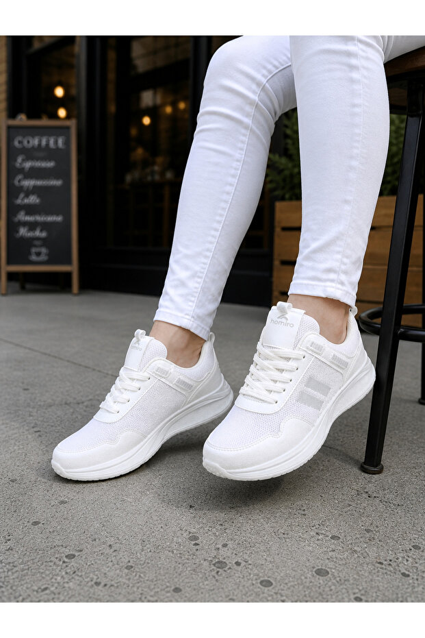Unisex Poly Sole Sports Sneaker Shoes-White