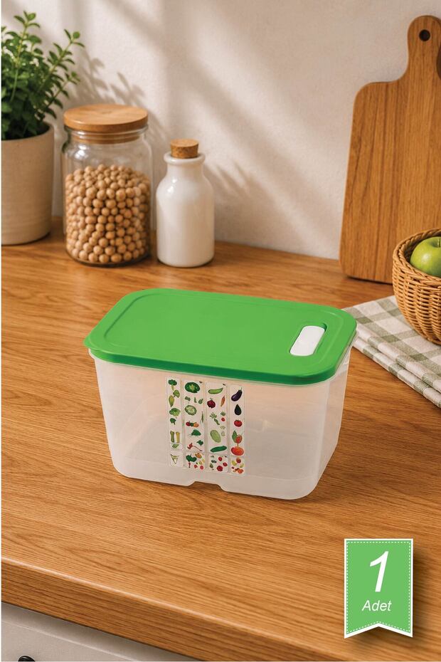 Vegetable, Fruit and Greenery Storage Container 4.3 Lt Air-Channeled Refrigerator Storage Container