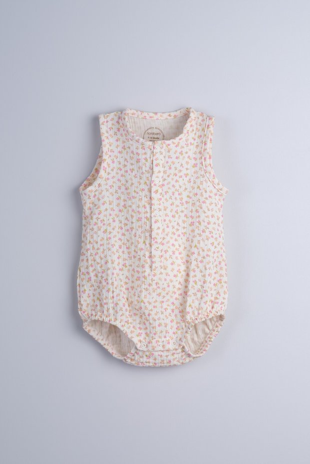 Flameli Muslin 100% Cotton Baby and Children's Bodysuit (Pink Flower)