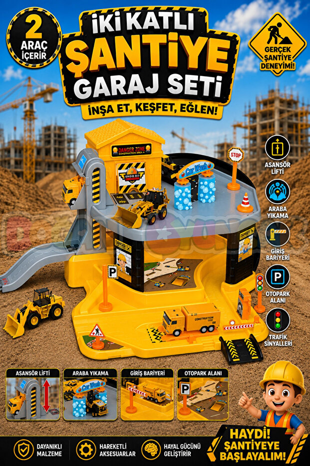 Construction Site Garage Set - Parking Lot Set - Car Set - Hotwheels Set - Station