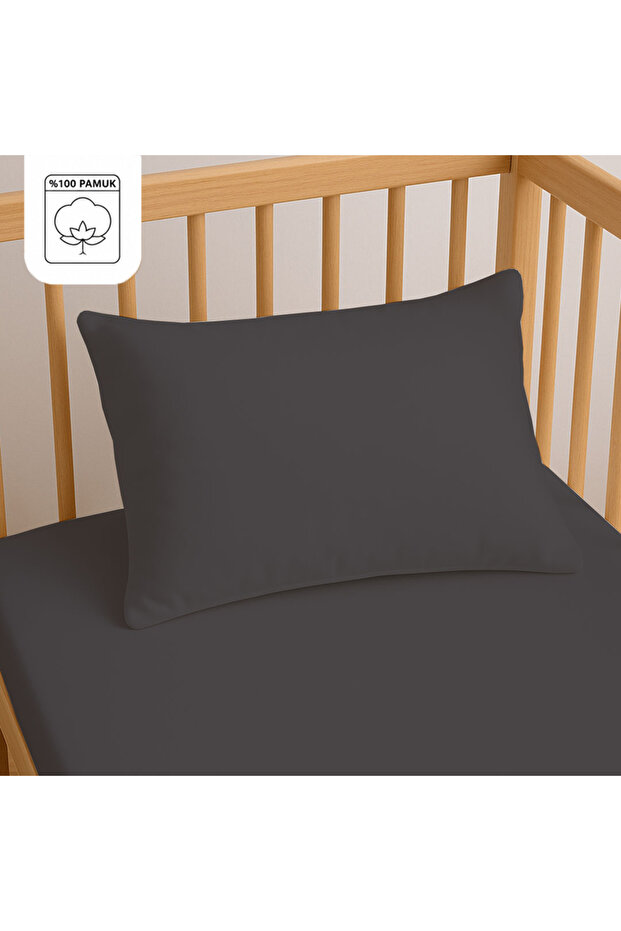 100% Cotton Baby Pillowcase 35X45 cm (2 Pieces) – Natural & Soft - Anthracite