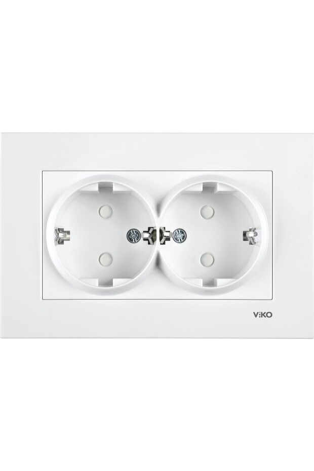 مقبس Viko Karre Meridian الأبيض المزدوج المؤرض Mek.