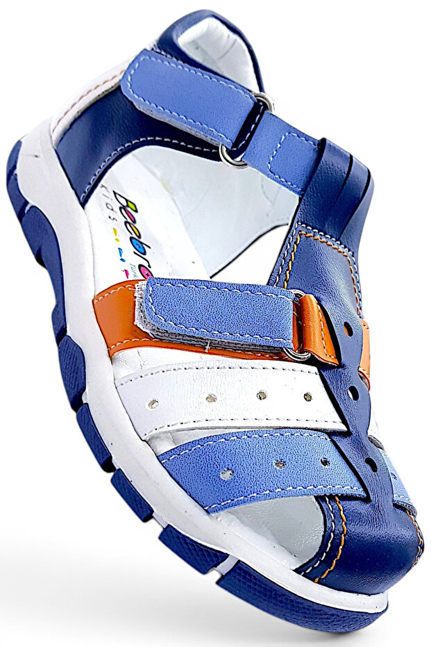Orthopedic Boy's Sandals Cayman Series Cym2404P Navy Blue Orange