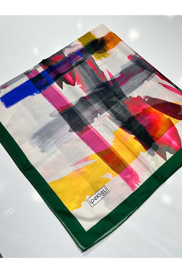 Silk Cotton Scarf Sports Pattern - 5