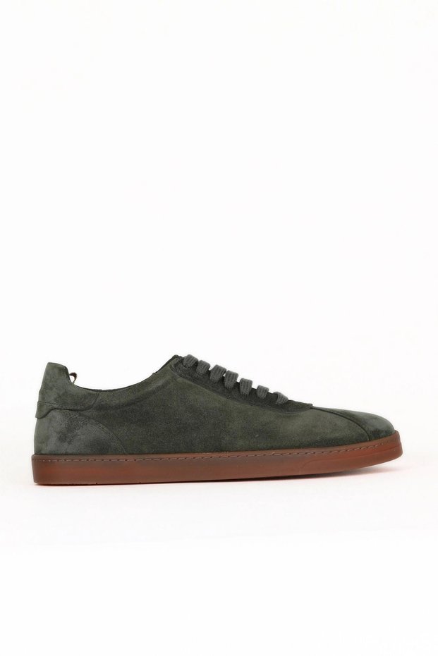 Khaki Suede Men's Sports Shoes 01Me4602