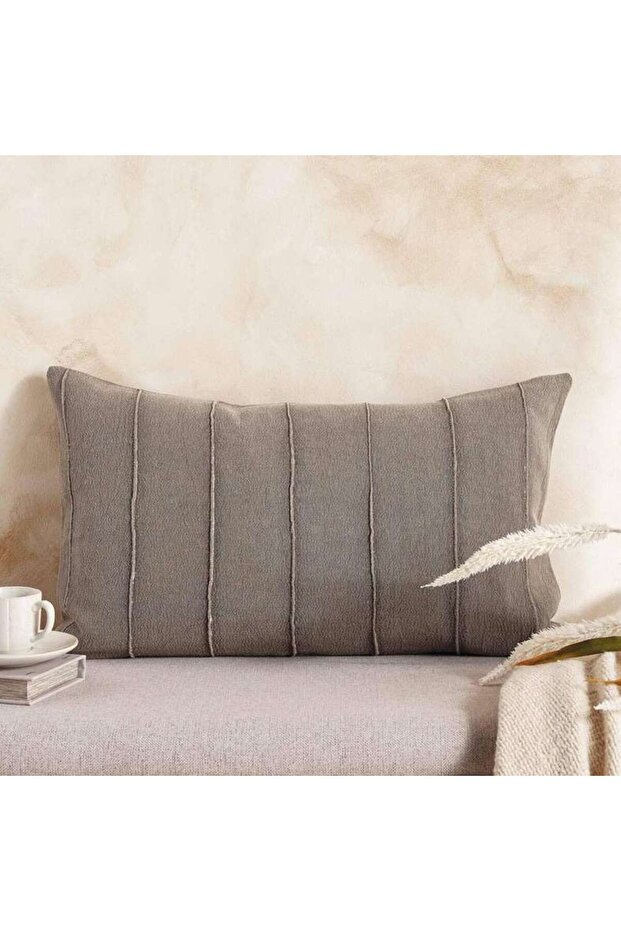 Serene Stone Washed Cushion Cover 40x65cm - Ochre