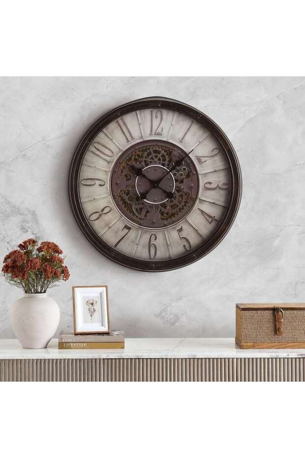 Daifugo Light Gear Clock Dia 75.6cm - Beige