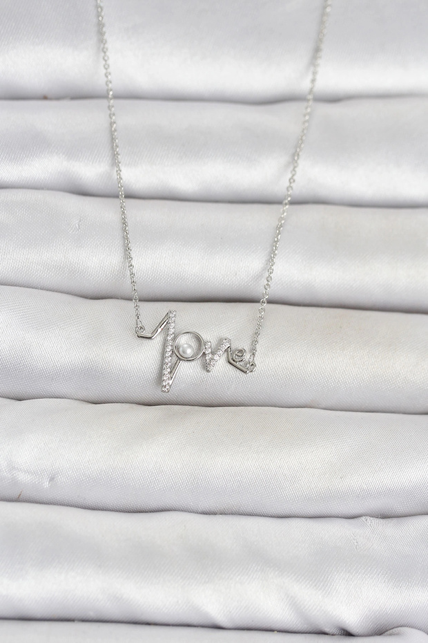 Brass Silver Color Heart Rhythm Model Women's Necklace