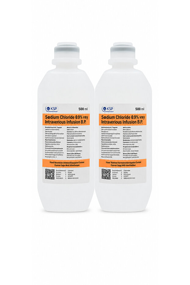 Sodium Chloride 0.9% IV Infusion 500ml | Sterile Saline Solution | Pack of 2