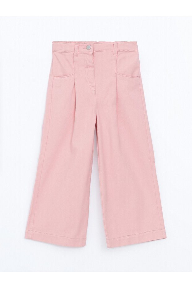 Trendlucky Girls' Gabardine Pants with Elastic Waist and Contrast
