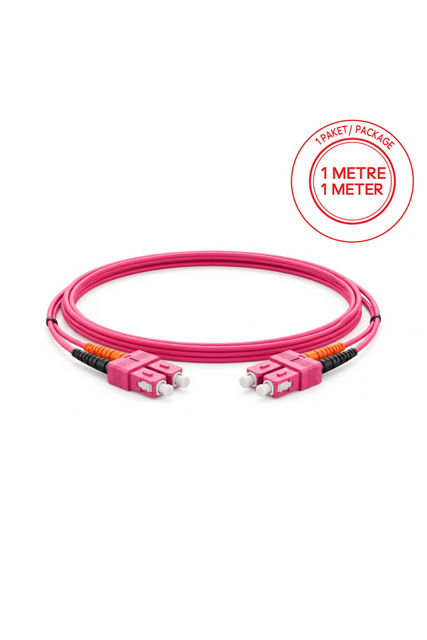 Sc/Pc-Sc/Pc Multimode Om4 Duplex 1 Meter Fiber Patch Cord
