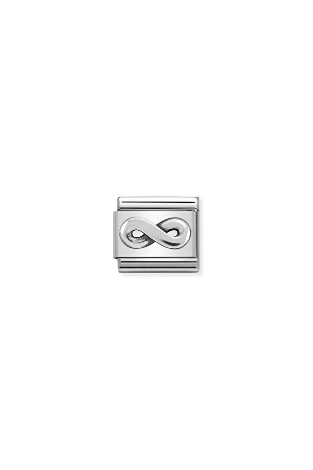 رموز كلاسيكية مؤكسدة قابلة للتركيب من الفولاذ والفضة الاسترليني (21_infinity)