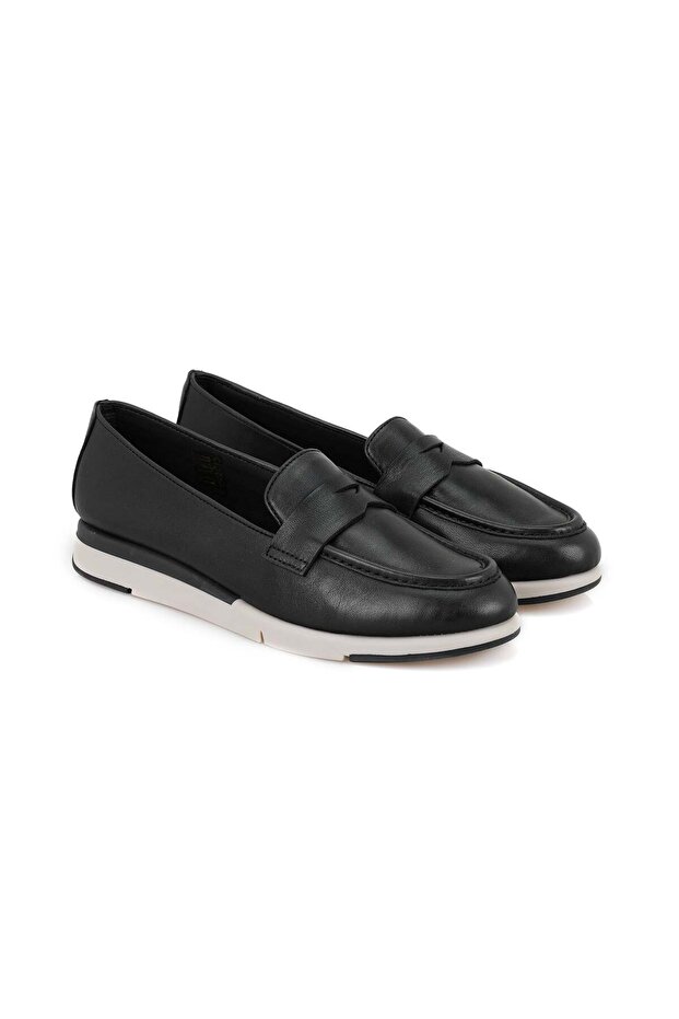 Women's Black Desacomfort Leather Casual Shoes
