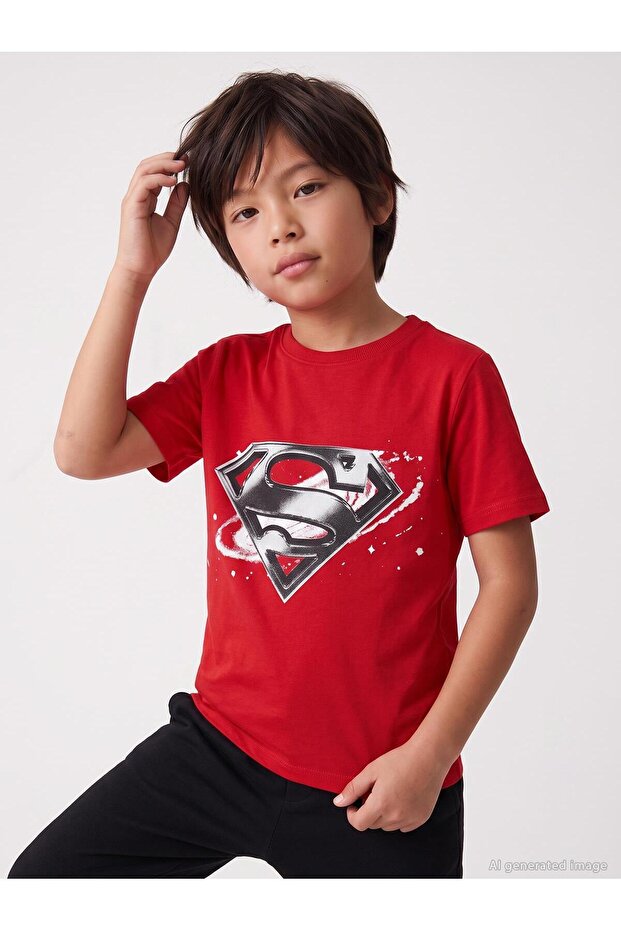 Superman Logo T-Shirt for Ages 10-13 - Red