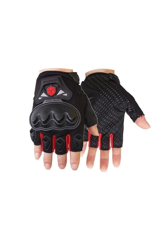 Mc29 Protected Cut Motorcycle Gloves Red- Black