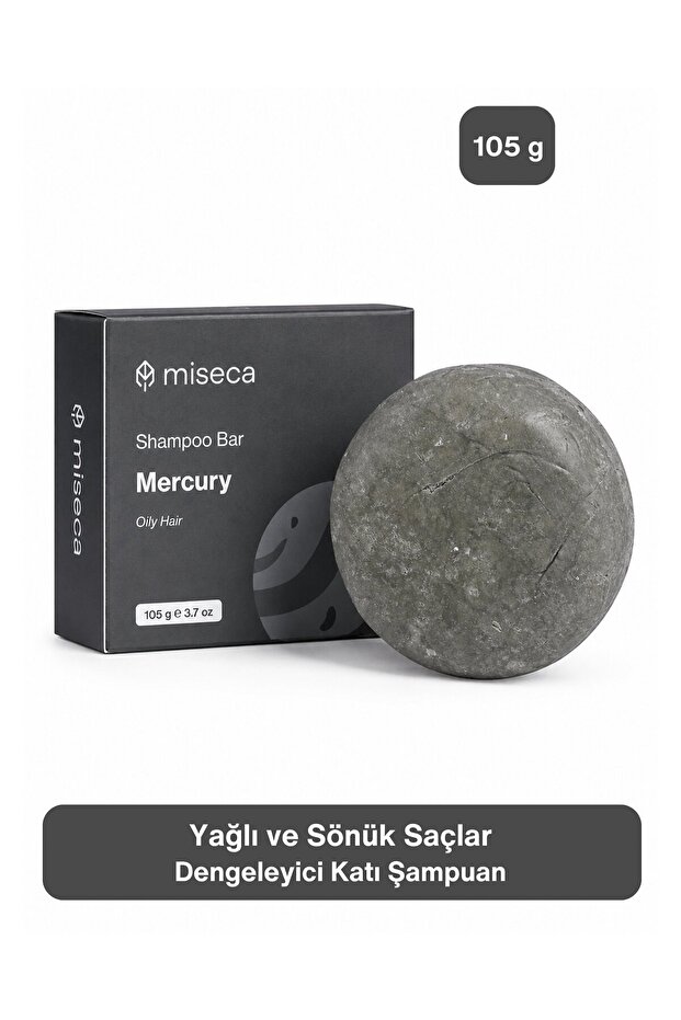 Mercury Balancing Solid Shampoo for Oily Hair 105 g | Activated Charcoal, Green Clay, and Niacinamide