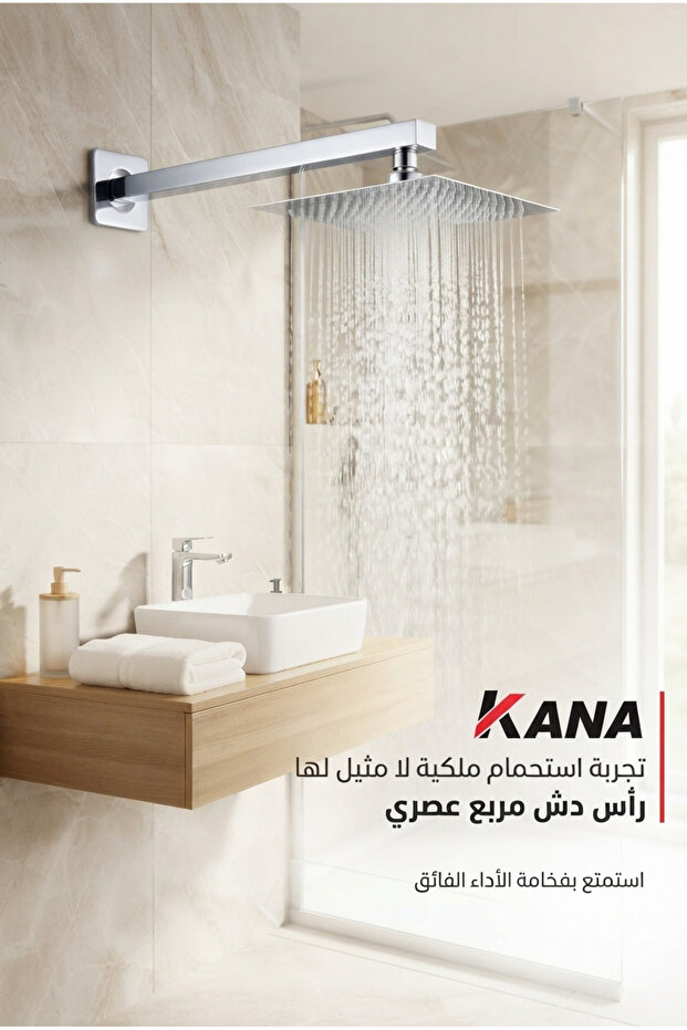 Shawer headset with chrome wall pole