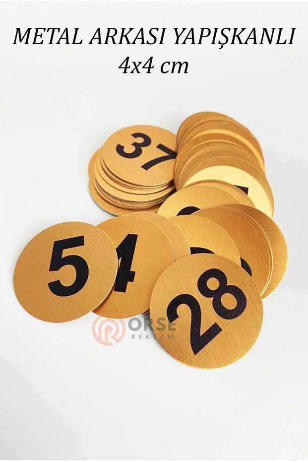 Round Table Number Cabinet Number Chrome Metal between 1-30