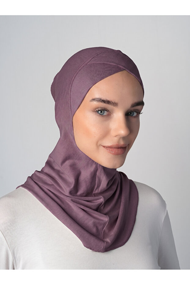 Cross Hijab Neck Collar Bonnet - Plum - (St232), (Id 3423218)
