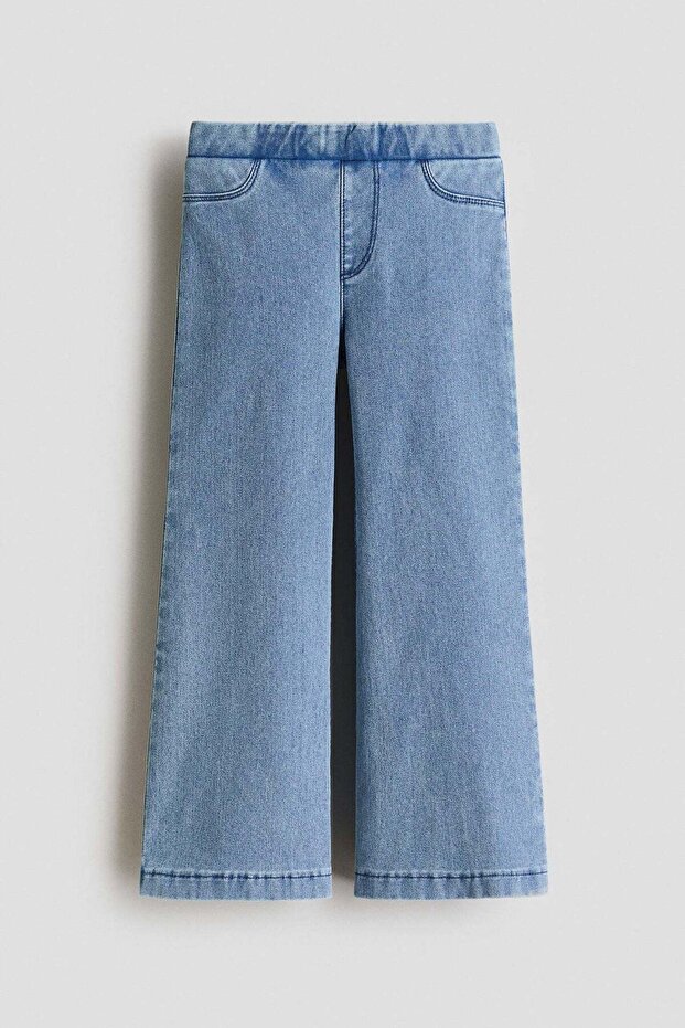 Wide denim-look trousers