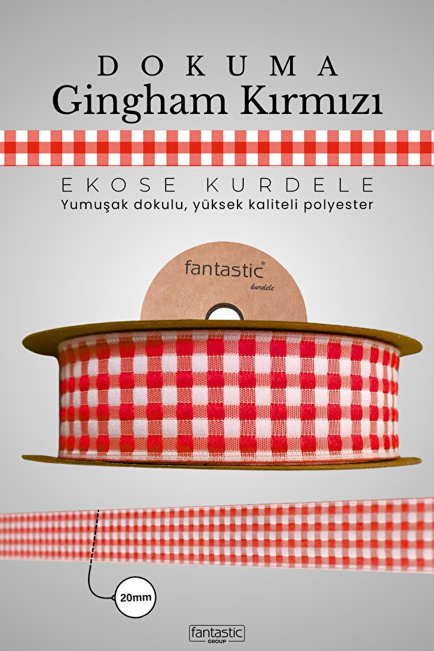 Pötikare Plaid Gingham Woven Ribbon 20mm 10 Meters