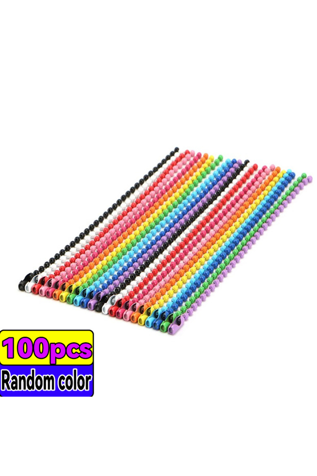 about 9-12cm Colorful 100pcs 100pcs DIY Ball Bead Chains Colorful Keyrings Dolls Label Hand Tag Conn
