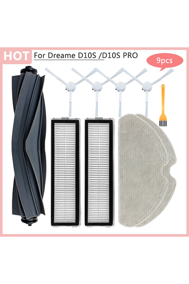 قطع غيار متوافقة مع Dreame D10S / D10S PRO، قطع غيار بديلة لمكنسة التنظيف، فرشاة جانبية رئيسية