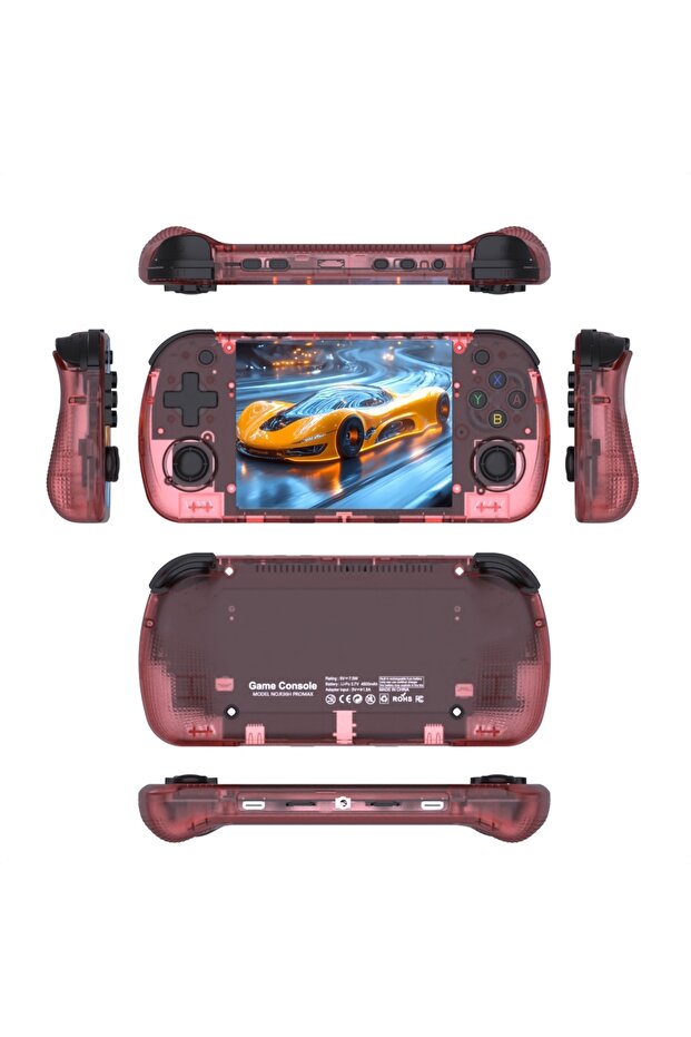 جهاز ألعاب فيديو محمول BOYHOM R36H PRO بسعة 64 جيجابايت مع حقيبة وردية، نظام لينكس، شاشة IPS 4.2 بوصة