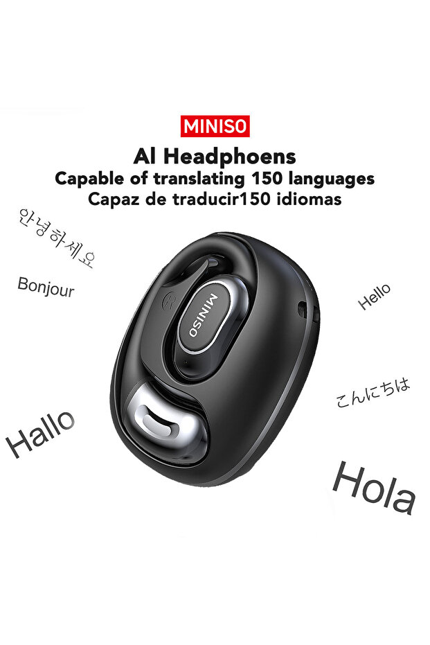 MINISO Black AI MINISO MS156 Bluetooth V5.4 Earphones Call Noise Reduction Sports Wireless Headphone