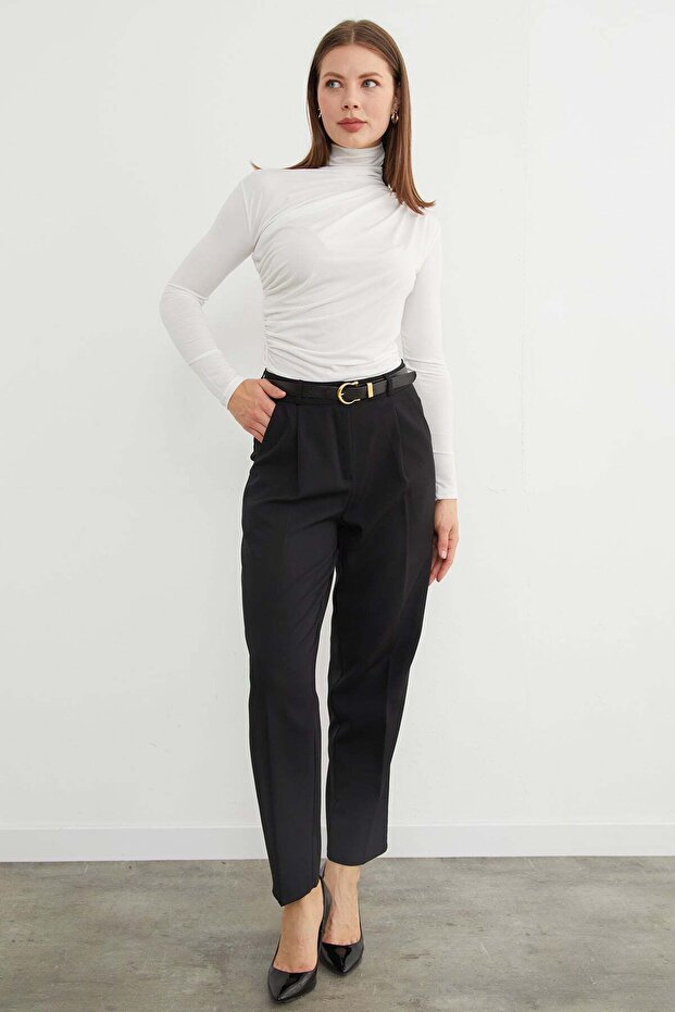 Basic Side Gathered Blouse - 2