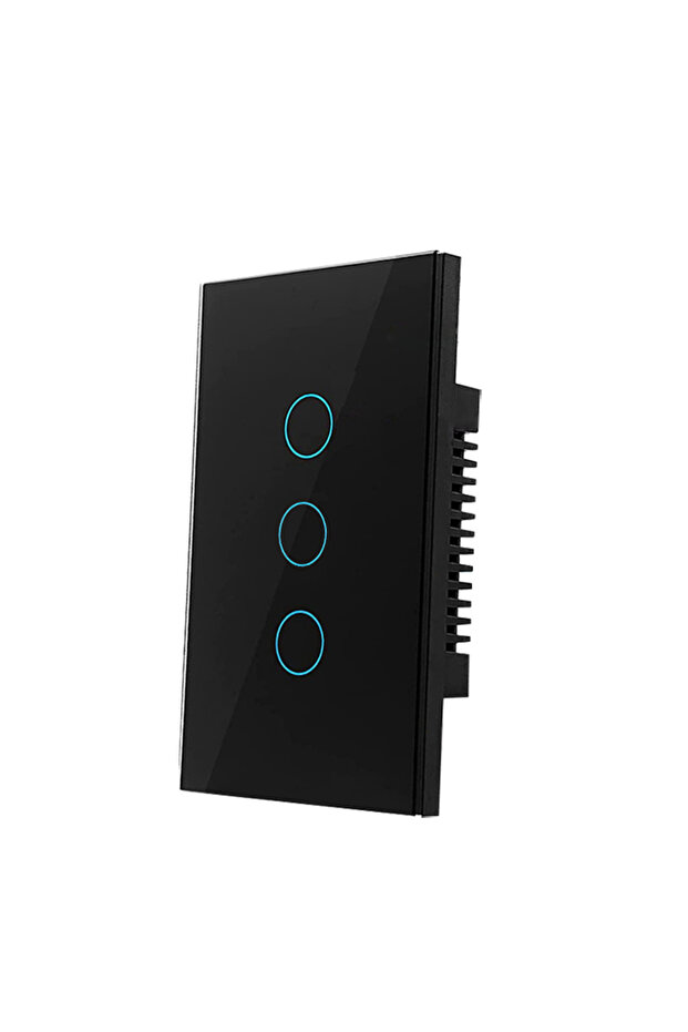 مفتاح واي فاي ذكي E US WIFI L 3 أسود، مناسب لتطبيق EWelink، يدعم البلوتوث وRF وأليكسا وجوجل للتحكم الصوتي