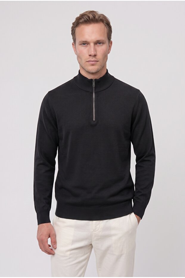 Slim Fit Black Sweater