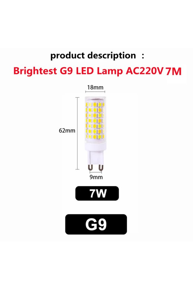 5 PCS Warm White 220V G9-7W Brightest AC 220V G9 LED Lamp 3W 5W 7W Ceramic SMD2835 LED Bulb Warm and