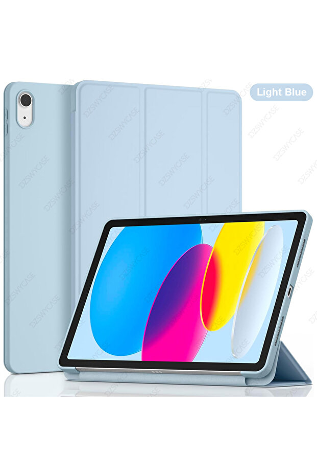 جراب سيليكون أزرق فاتح لجهاز iPad (A16) الجيل الحادي عشر 11 بوصة 2025، جراب لجهاز iPad الجيل العاشر 2022