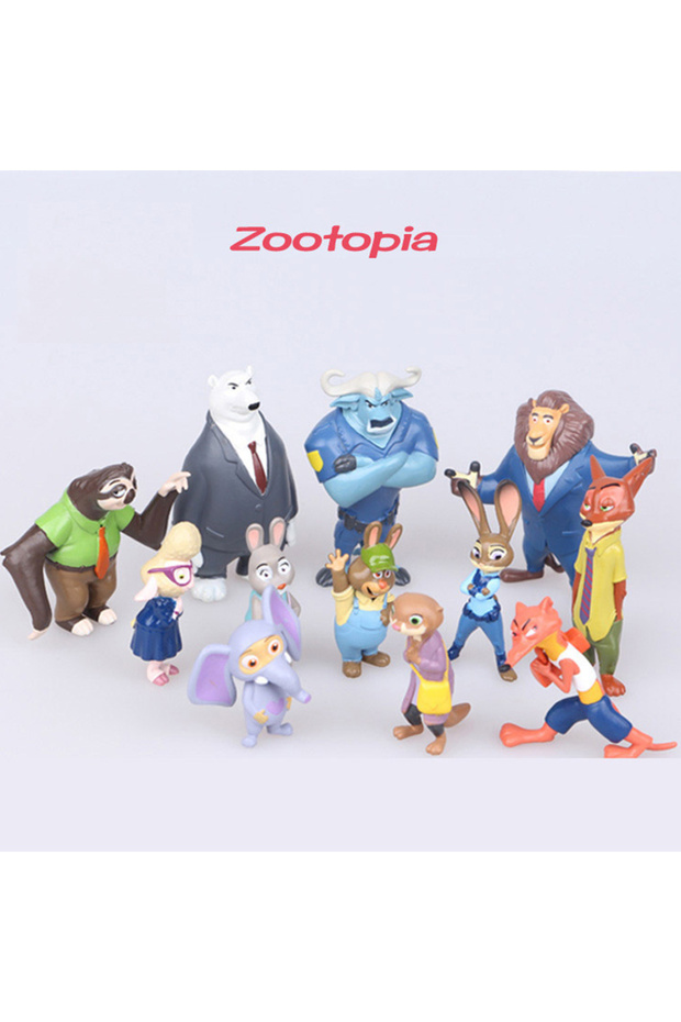 WHITE Amazing 12pcs/set Zootopia Animals Action Figure Toys Rabbit Judy Hopps Fox Nick Wilde