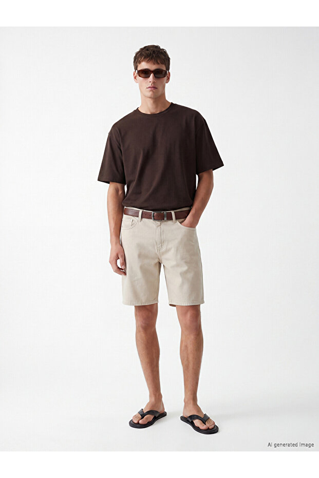 Nevavm Regular Fit Men's Jean Shorts with Difference