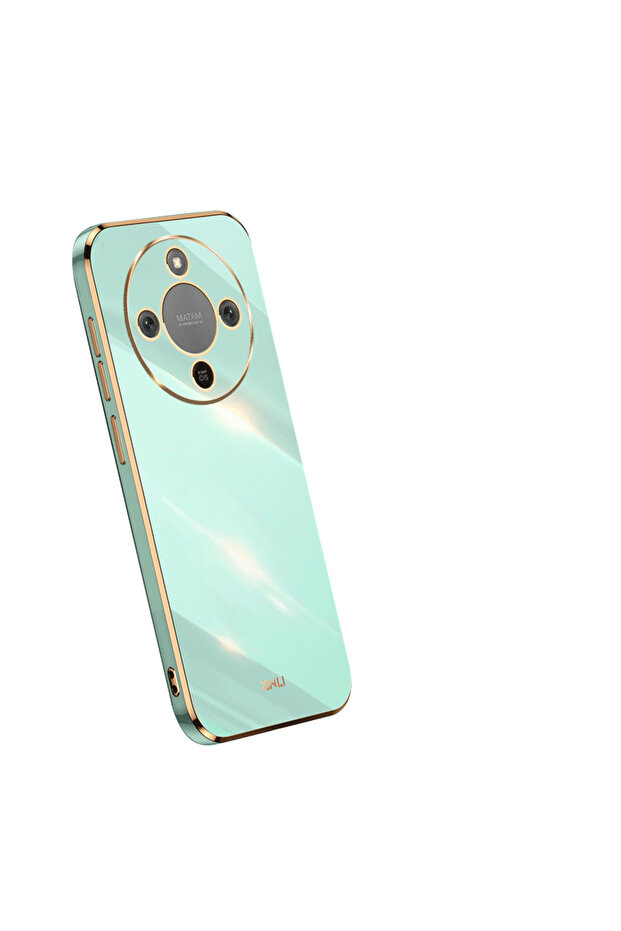 غطاء حماية لهاتف HONOR Magic8 Lite (غير مزود بحلقة حمل) باللون الأخضر، طراز MTN-NX1M، مع إطار سيليكون مطلي